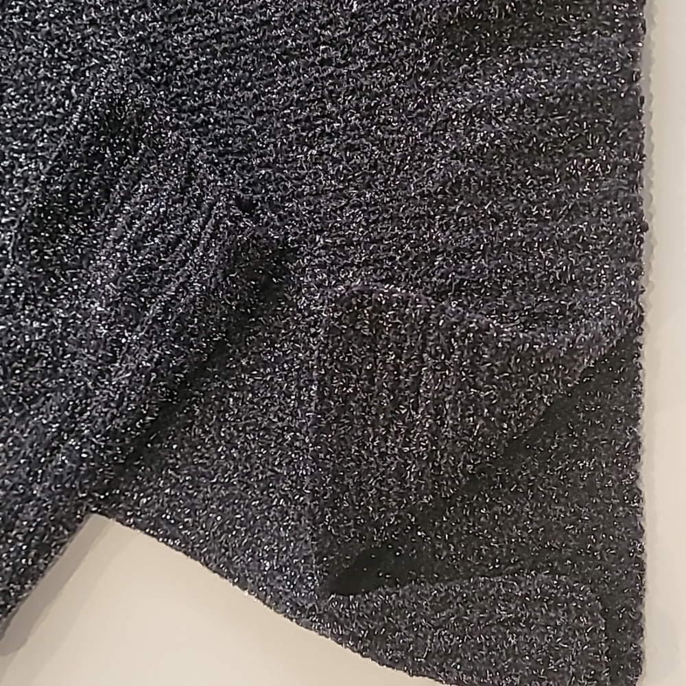 White House Black Market Metallic Thread Cowl Neck Sweater Black Silver Small - Picture 6 of 14